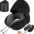 Airplane Travel Foldable Neck Support Pillow with Hood